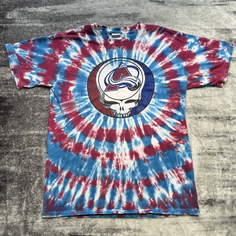 Vintage Y2K Grateful Dead Colorado Avalanche T-Shirt Size Medium Tie Dye